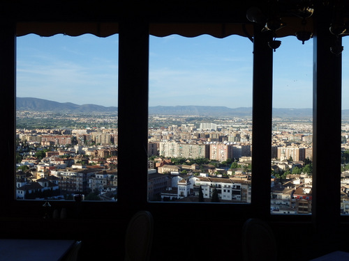The south facing view over Granada from the Alhambra Palace Hotel.